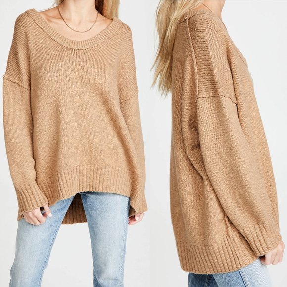 NEW Free People Brookside Tunic Sweater Camel $128 - Picture 9 of 10